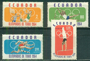 Эквадор, 1964, Летняя Олимпиада Токио, 4 марки